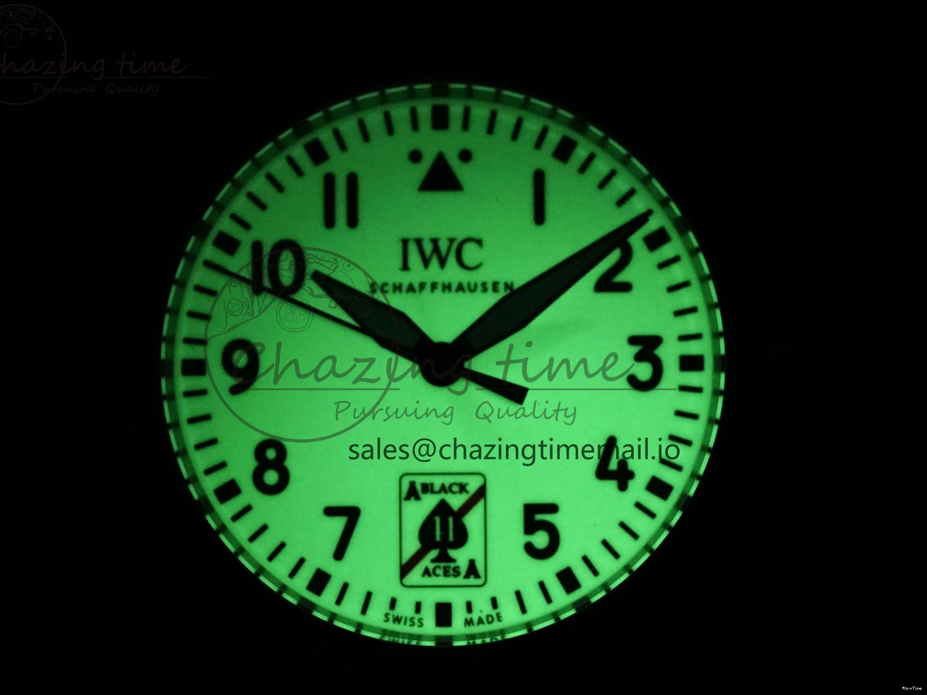 MIROTIME 0307 TravelReady Pilot IW326905 Black Aces M+F 1:1 Best Edition White Dial on Black Rubber Strap MY 7000